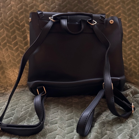 Black Leather Backpack - Picture 2 of 3